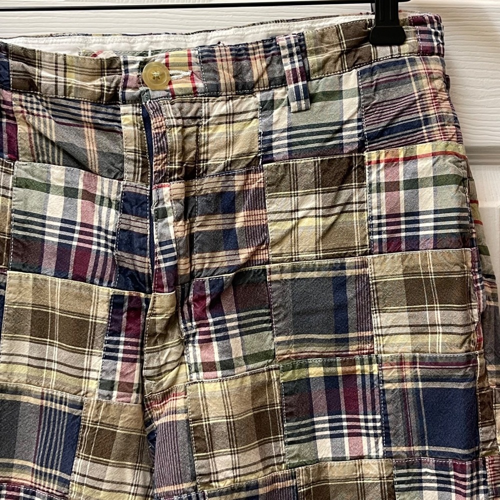 Vintage 90s Nautica Patchwork Shorts Madras Plaid Clipper Preppy Men's 34‎